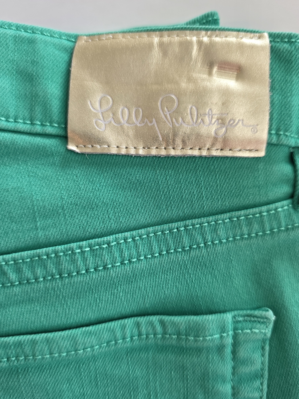 Lilly Pulitzer Worth Straight Leg Jeans Size 8 Pink & Green Frayed Hem Bundle(2) - Picture 10 of 15